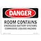 Signmission OSHA Sign, 7" Height, 10" Width, Rigid Plastic, Room Contains Energized Battery Systems, Landscape OS-DS-P-710-L-2081 - alternate 1